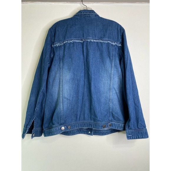 J.jill DENIM size XL long sleeve button up jacket pockets 100% cotton - Picture 6 of 9